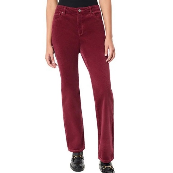 Jones New York Wine Purple High Waist Flare Leg Corduroy Pants Size 12 - Reemoly - Picture 1 of 3